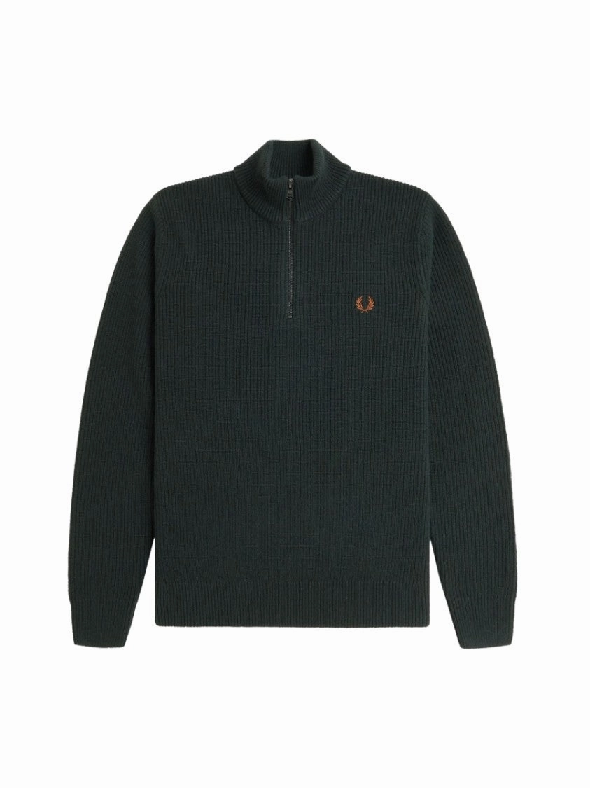 High Collar Zip Closure Sweater