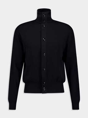High-Neck Wool Cardigan Knitwear Mens - men's sweaters sale