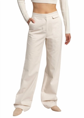High Rise Slim Pants In Natural bottoms for women sale