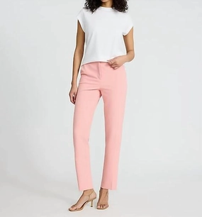 High Waisted Straight Ankle Pant In Pink womens gaucho pants sale