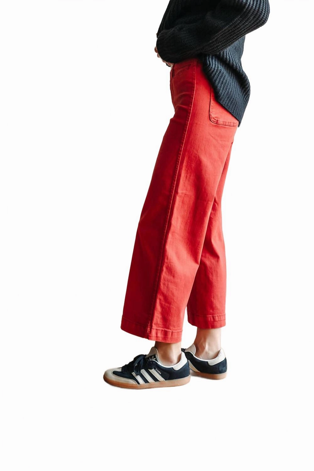 Hign Rise Wide Leg Pant In Rust