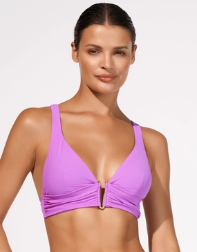 Honesty Banded Bikini Top - Violet Swim Womens - beachwear discount