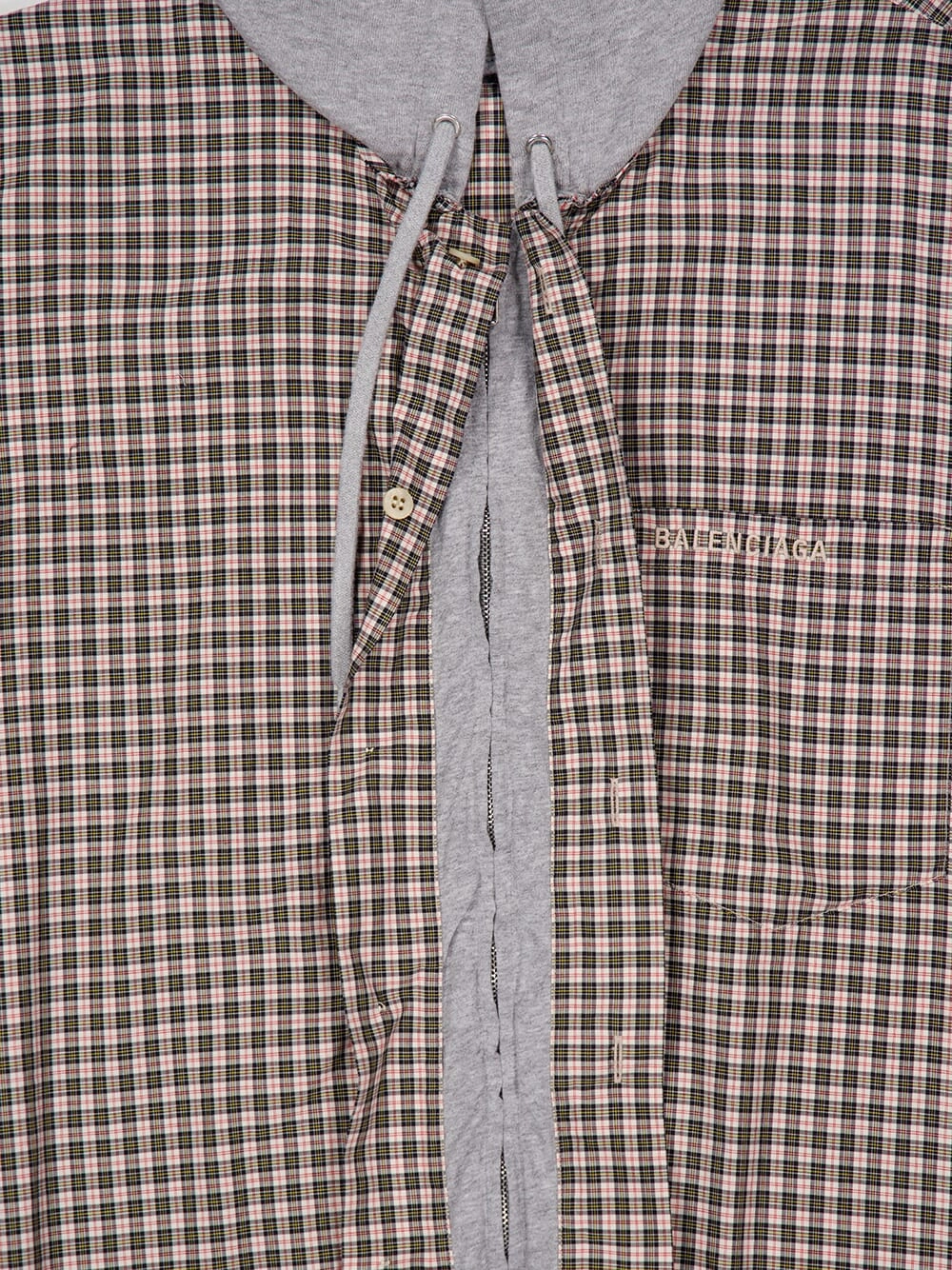 Hooded Micro Tartan Zip Shirt