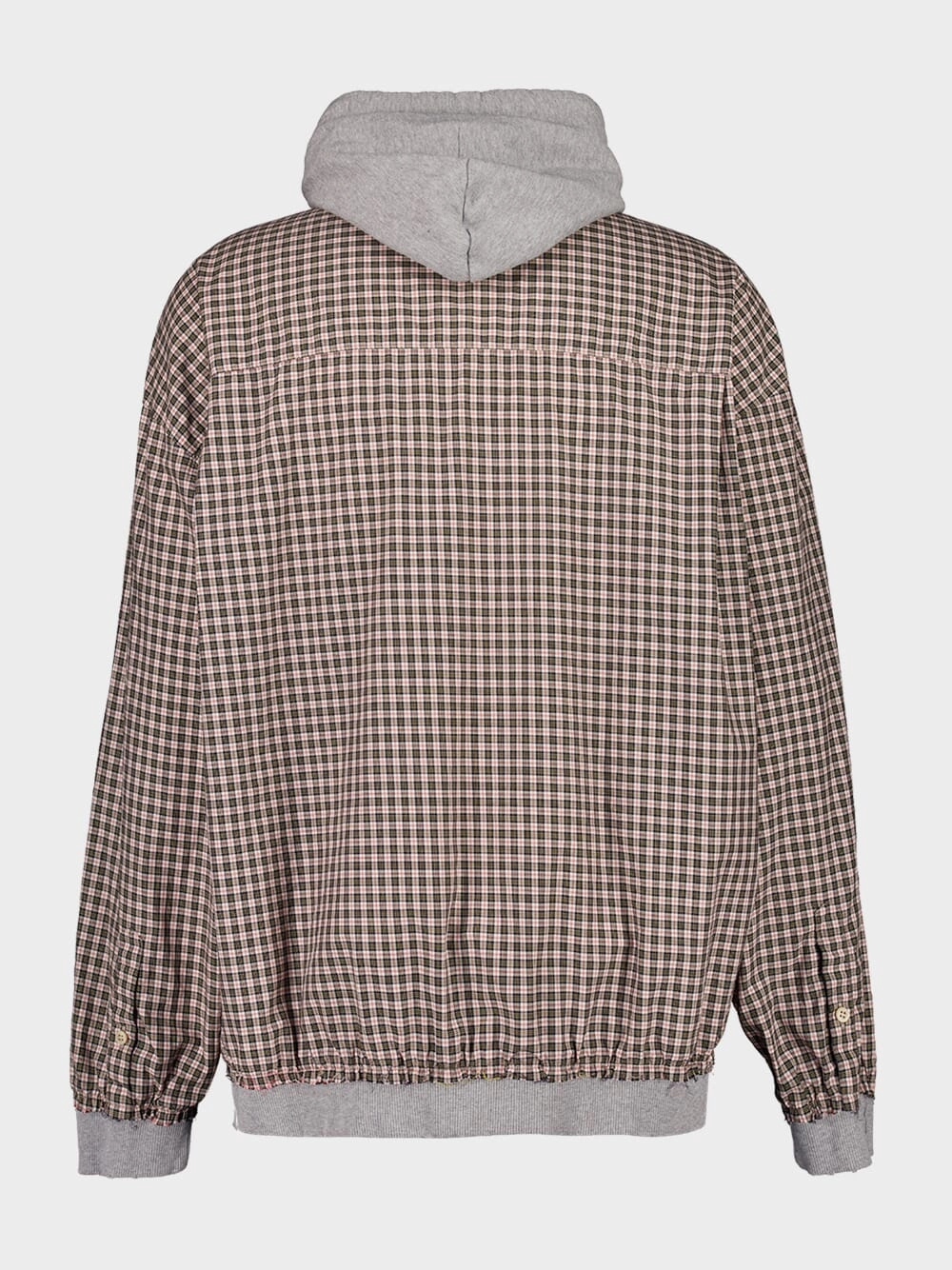 Hooded Micro Tartan Zip Shirt