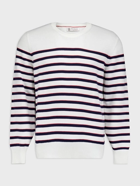 Horizontal-Stripe Long-Sleeve Jumper Knitwear Mens - men's sweaters sale