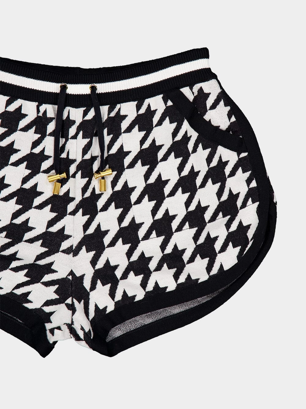 Houndstooth Jacquard Knit Shorts