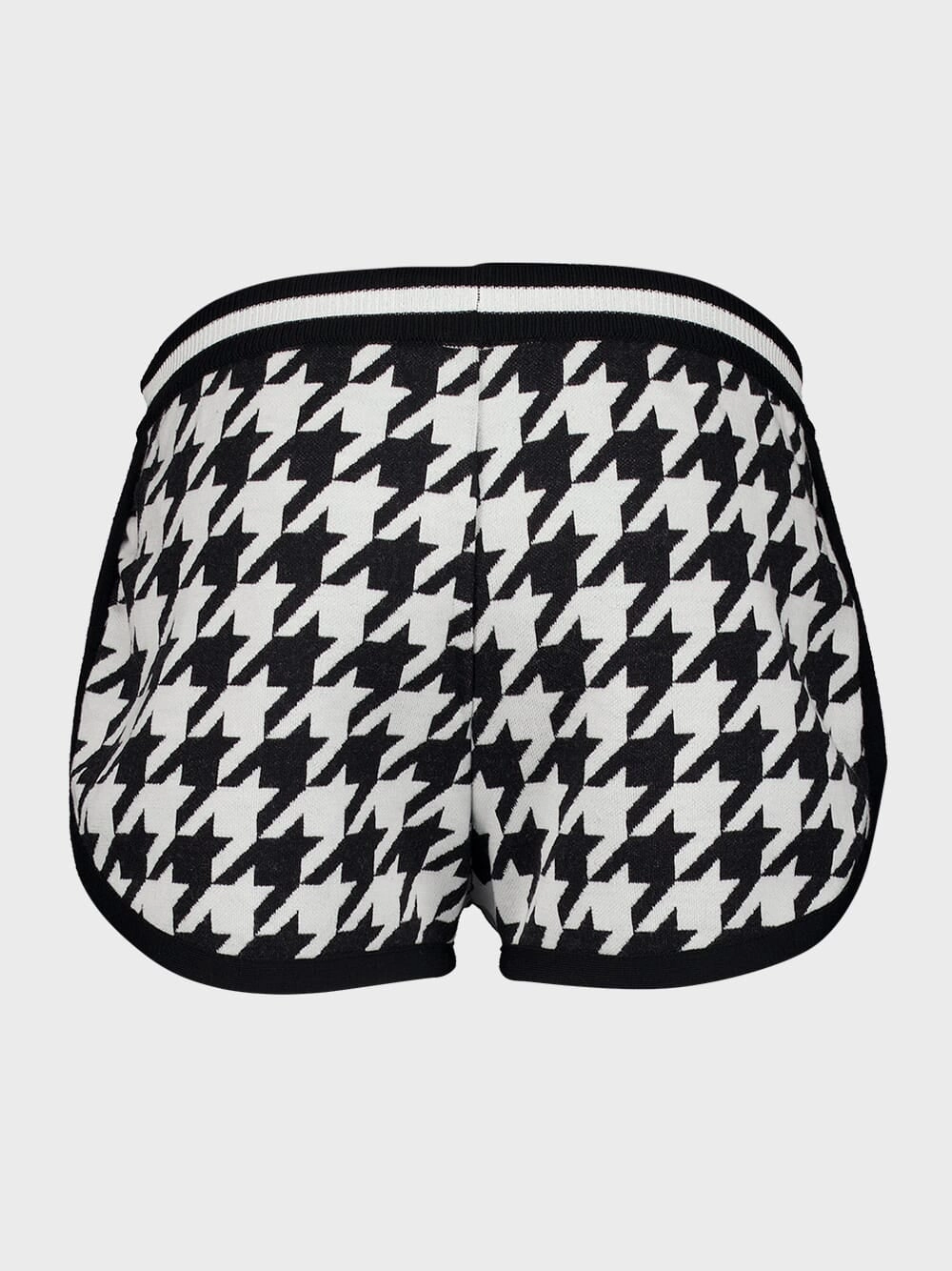 Houndstooth Jacquard Knit Shorts