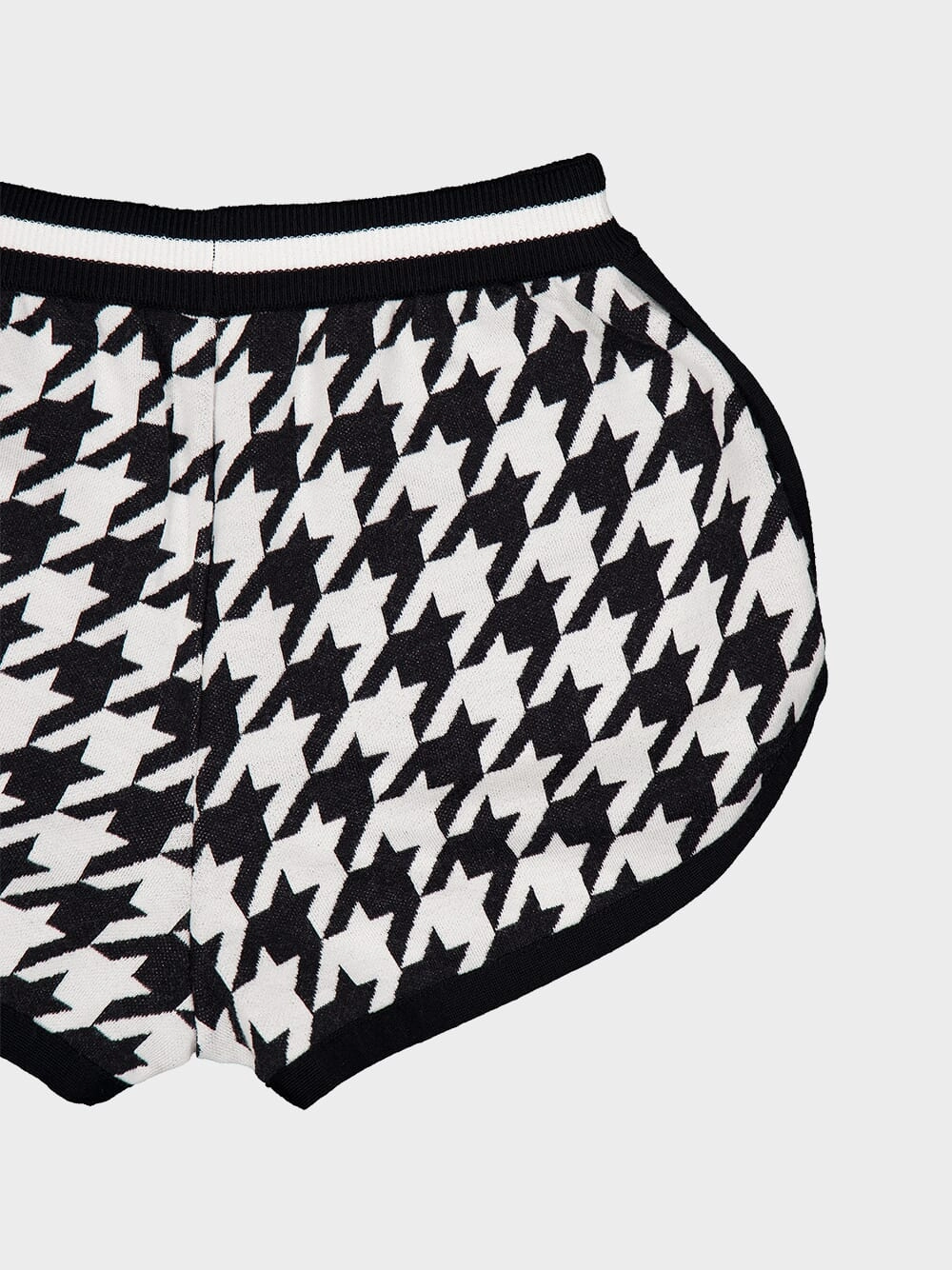 Houndstooth Jacquard Knit Shorts