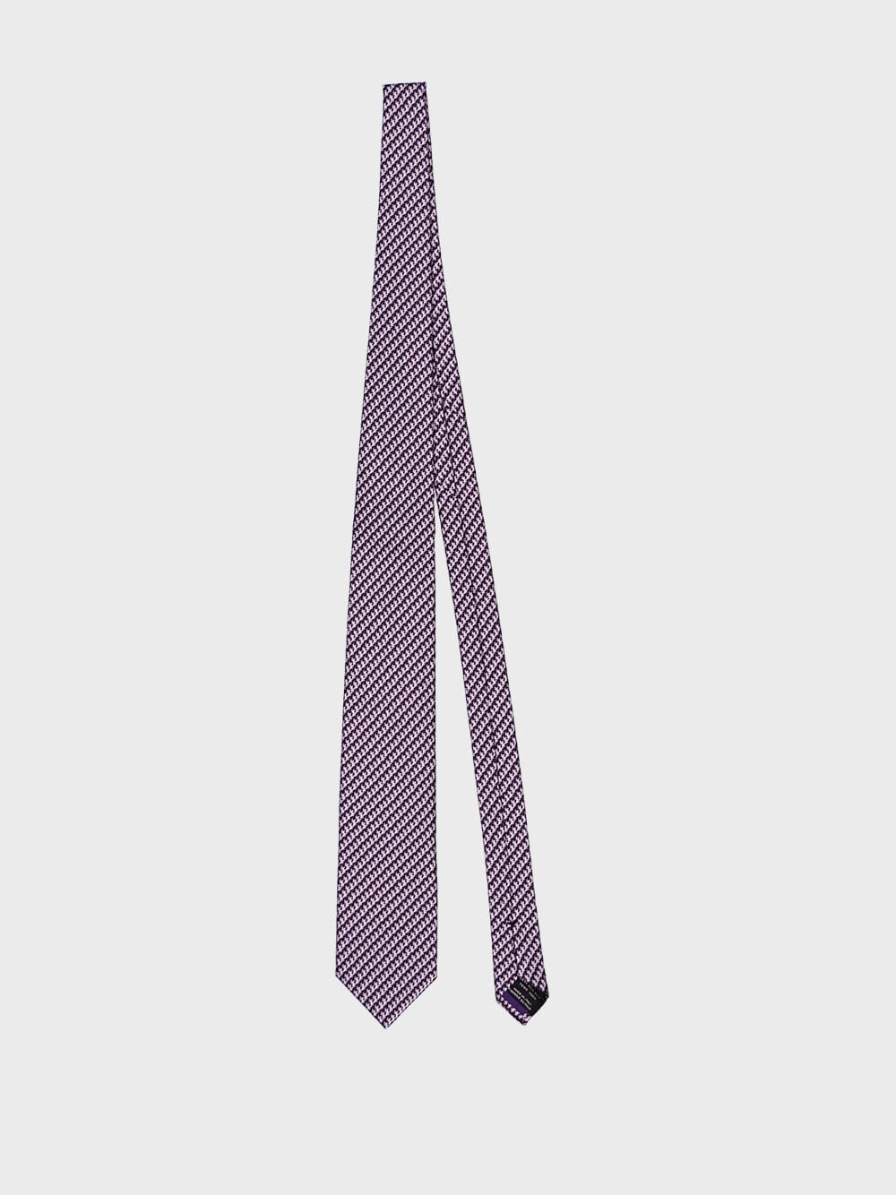 Houndstooth-Pattern Silk Tie