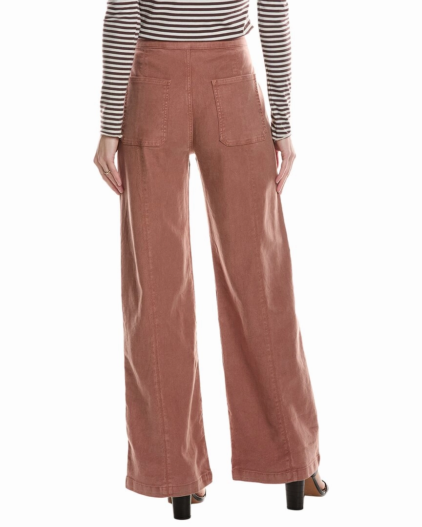 HUDSON Jeans Tie-Waist Pintucked Linen-Blend Trouser