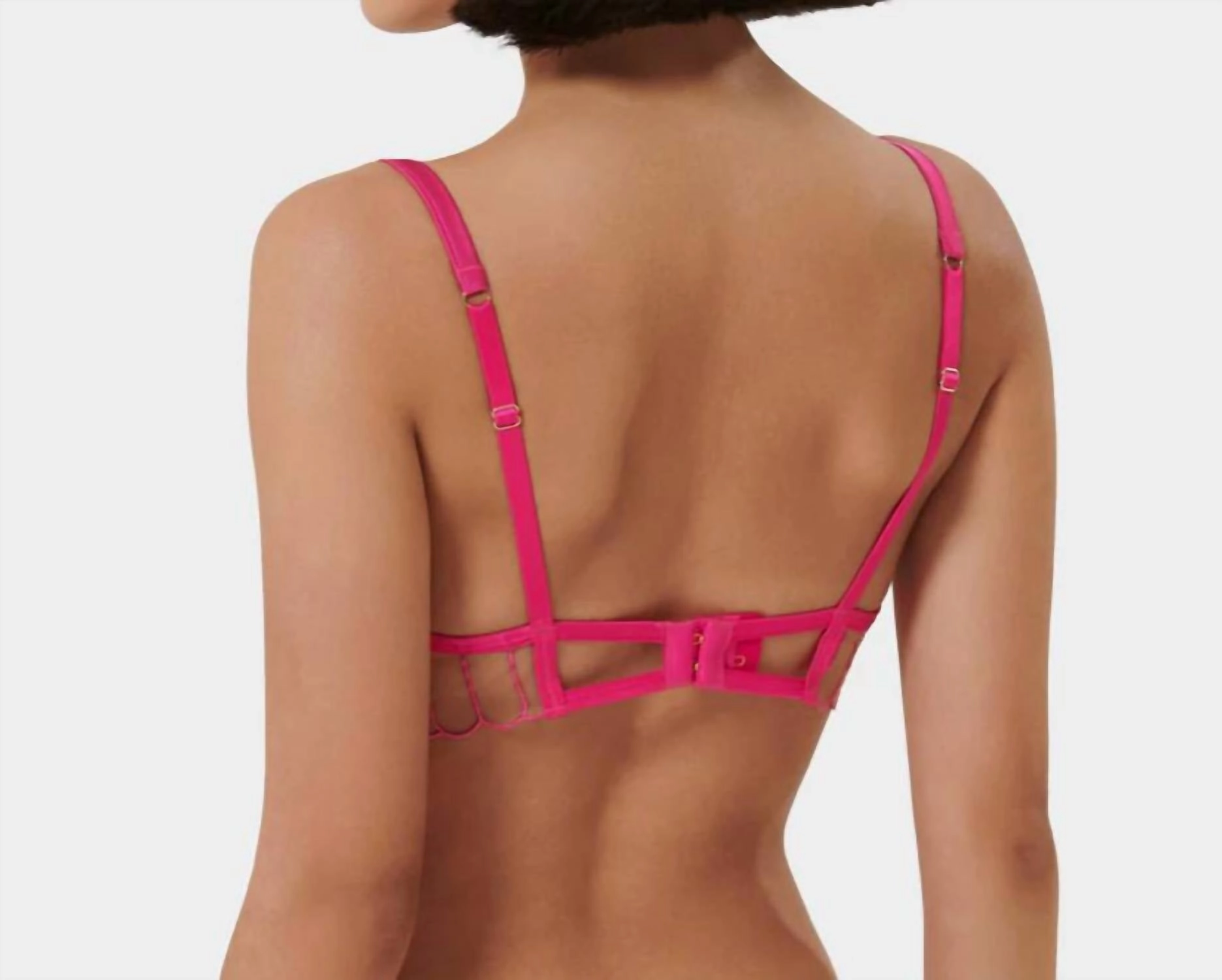Imogen Sheer Demi Cup Bra In Fuchsia Pink/sheer