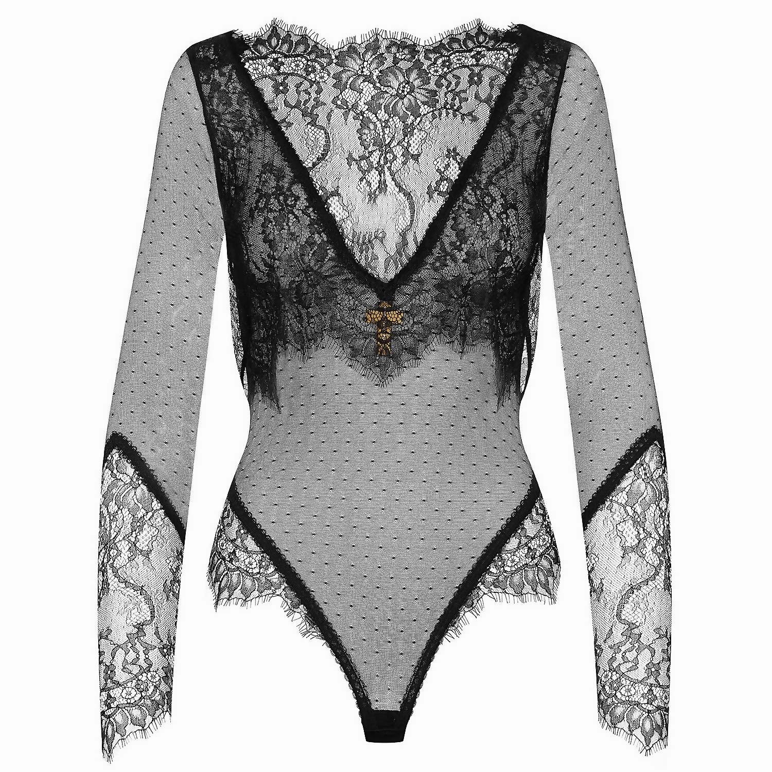 Inspiration Devine Lace Bodysuit In Black