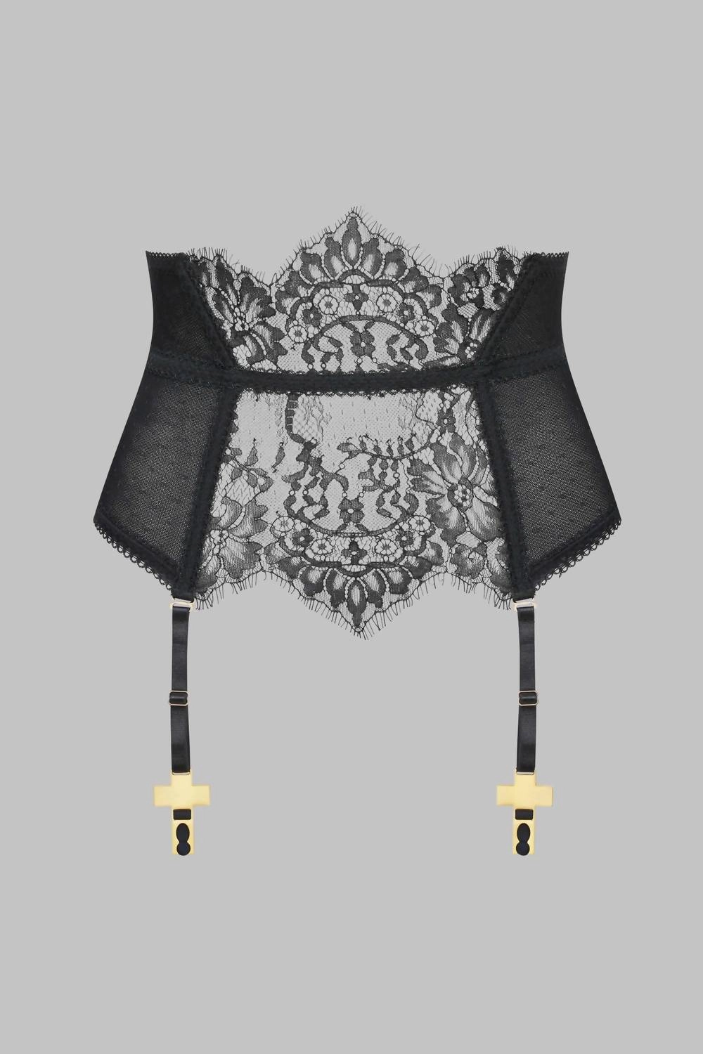 Inspiration Divine Waist Cincher With Suspenders In Black