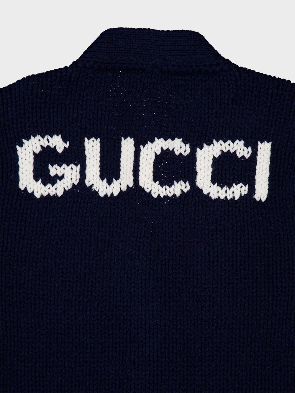 Intarsia-Knit Logo Wool Cardigan