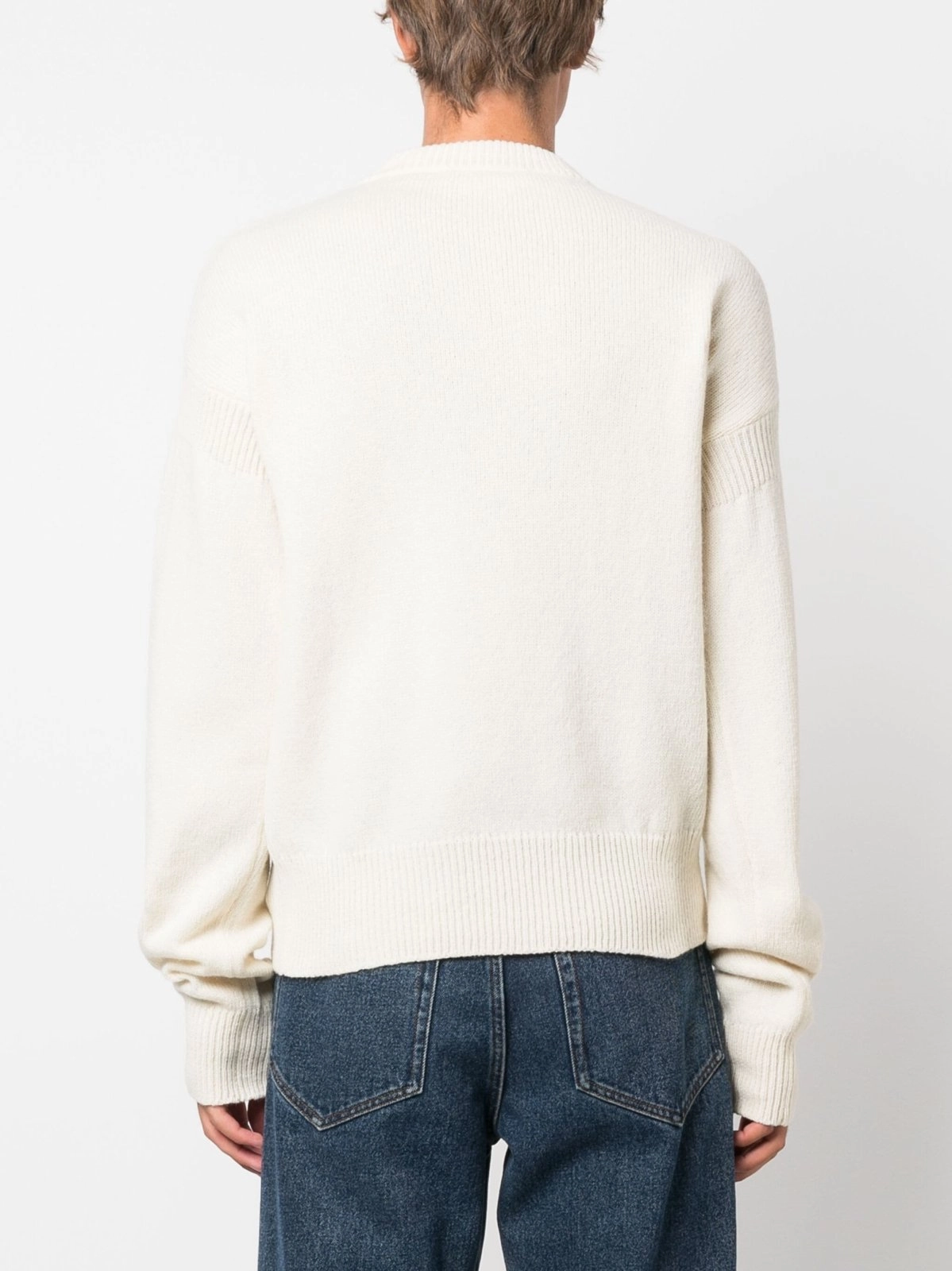 Intarsia-Knit Wool Crewneck Sweater