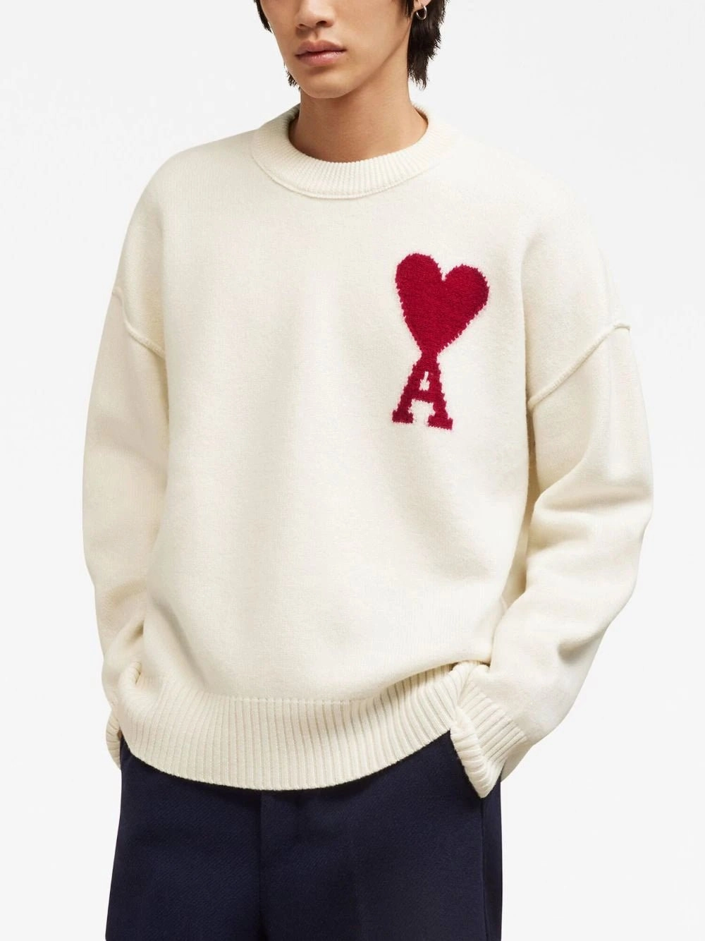 Intarsia-Knit Wool Jumper