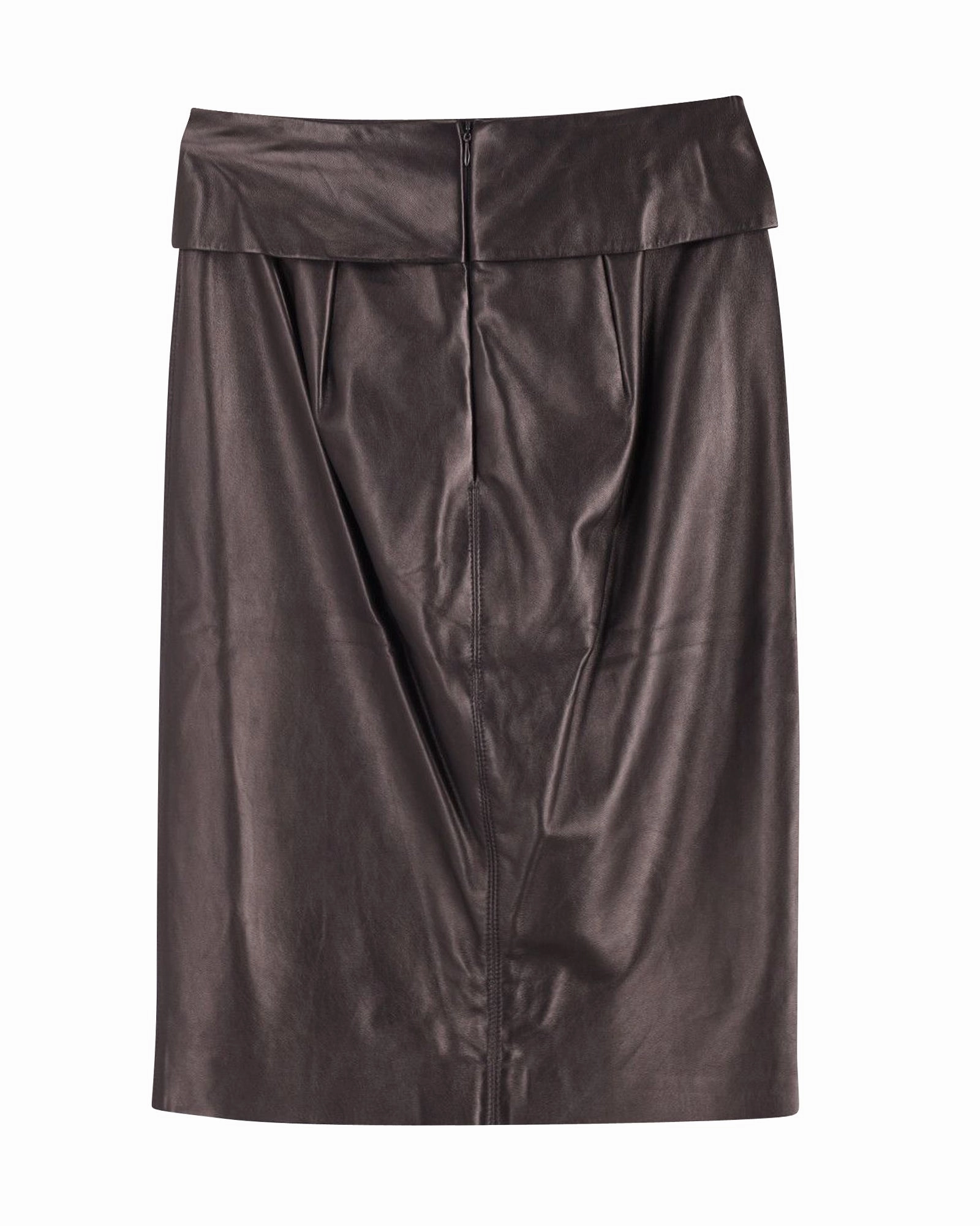 Isabel Marant Pencil Skirt in Black Nappa Leather