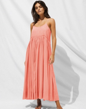 Island Nostalgia Maxi Dress - Ocean Coral Swim Womens - bikinis clearance