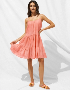 Island Nostalgia Mini Dress - Ocean Coral Swim Womens - bikinis clearance