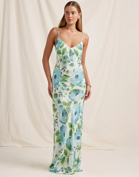 Isles Slip Maxi Dress - Watercolour Swim Womens - bikinis clearance