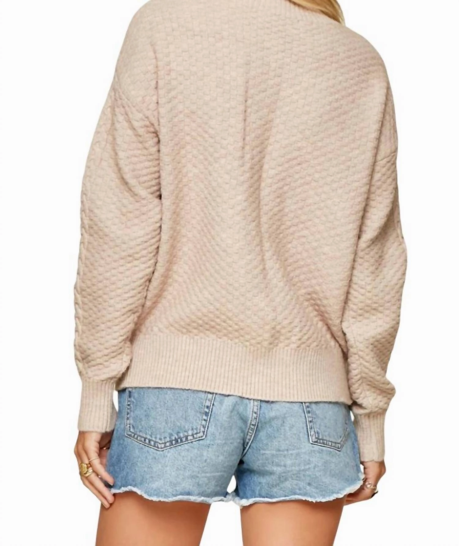 It's A Good Life Cable Sweater In Natural