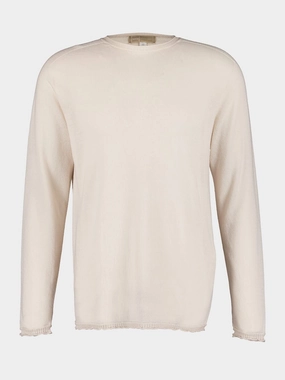 Ivory Cashmere Crew Neck Sweater Knitwear Mens - men's sweaters sale