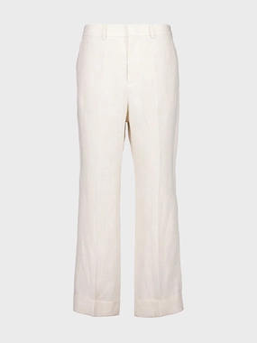 Ivory Classic Fit Linen Trousers Suits Mens - men's suits outlet