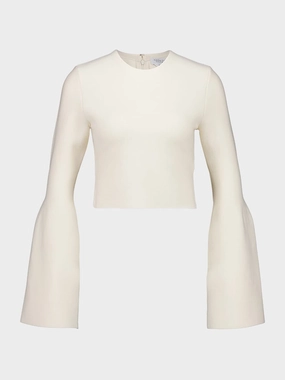 Ivory Long-Sleeve Talos Knit Top Knitwear Womens - women's knitwear cheap