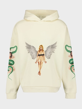 Ivory Pin-Up Hoodie Tops Mens - thermal tops