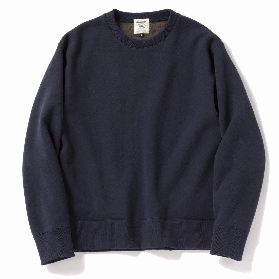 Jackman Nap Sweat Crewneck Navy mens long sleeves cheap