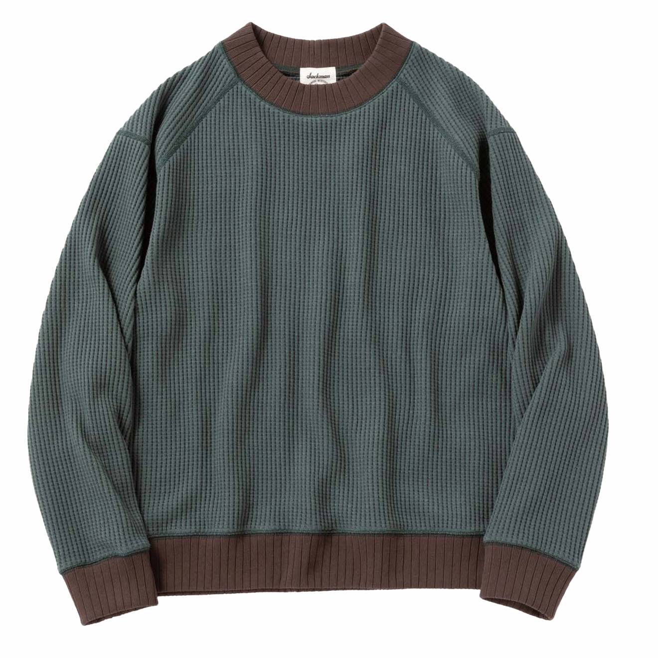 Jackman Waffle Mid-neck Ivy / Wood mens long sleeves cheap