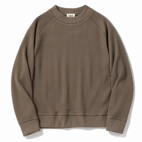 Jackman Waffle Mid-Neck Taupe mens long sleeves cheap