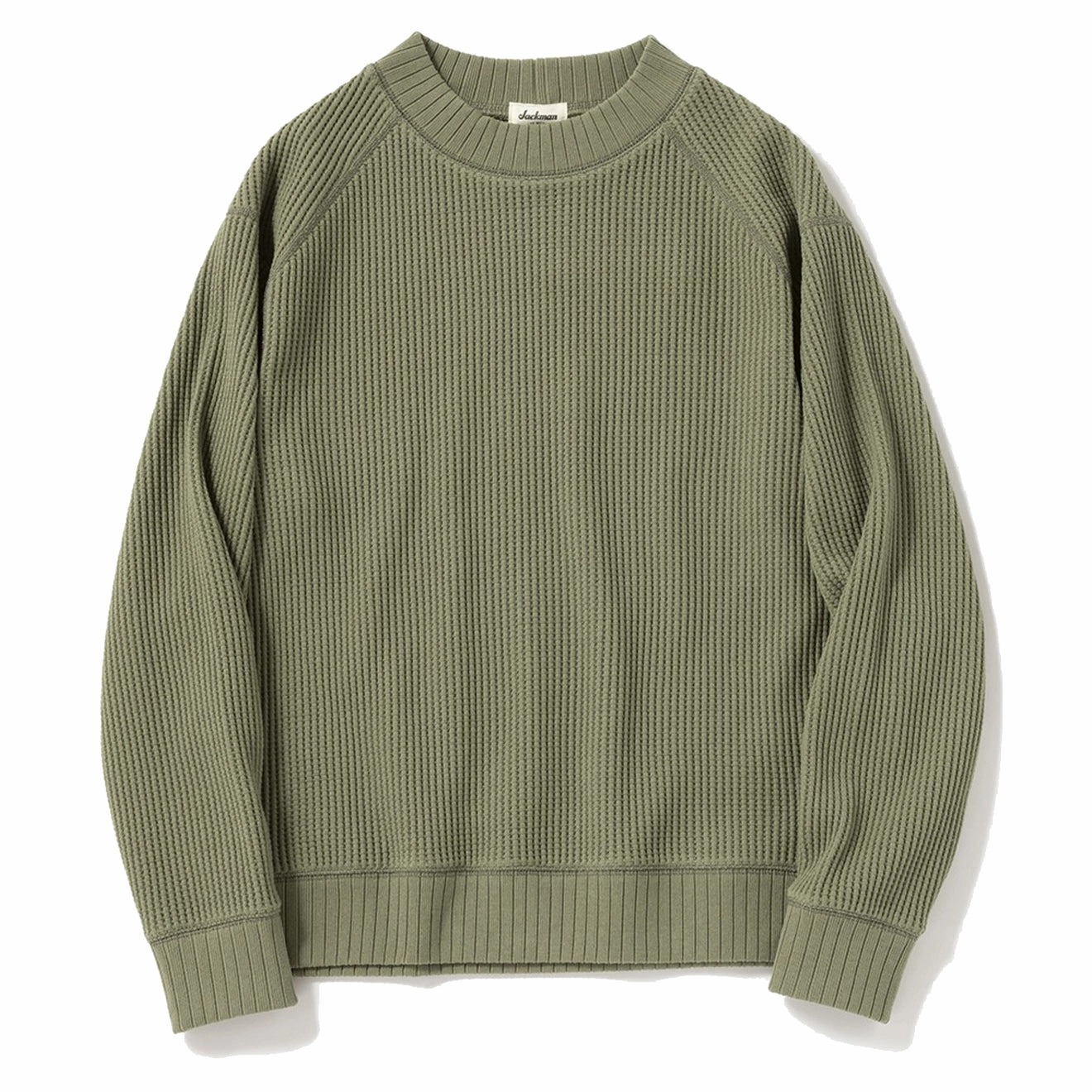 Jackman Waffle Midneck Olive mens long sleeves cheap
