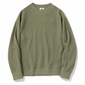 Jackman Waffle Midneck Olive mens long sleeves cheap
