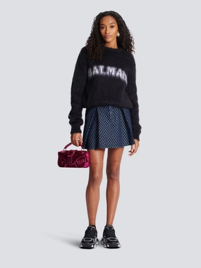 Jacquard Brushed Mohair Balmain Jumper Knitwear Womens - women's knitwear cheap