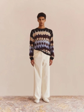 Jacquard Crewneck Sweater Knitwear Mens - men's sweaters sale