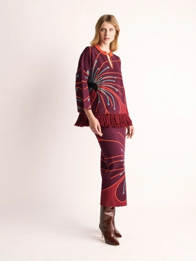 Jade Burnt Henna Jacquard Sweater Knitwear Womens - women's knitwear cheap