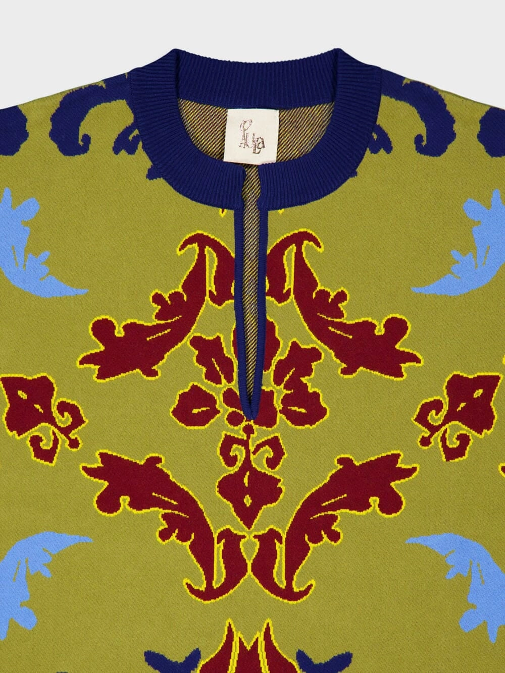 Jade Jacquard Sweat With Fringes