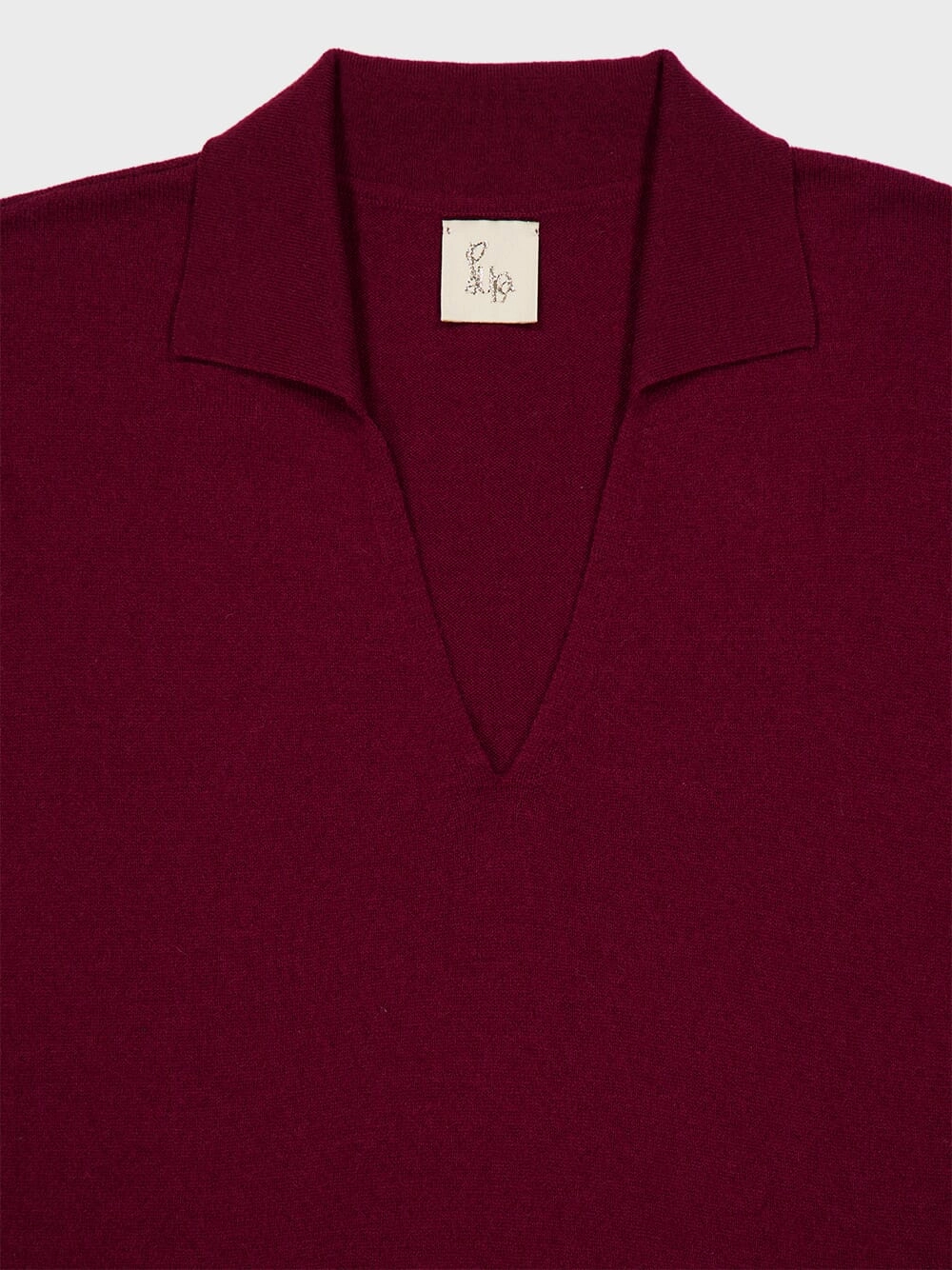 Jane Cabernet Knitted V-Neck Top