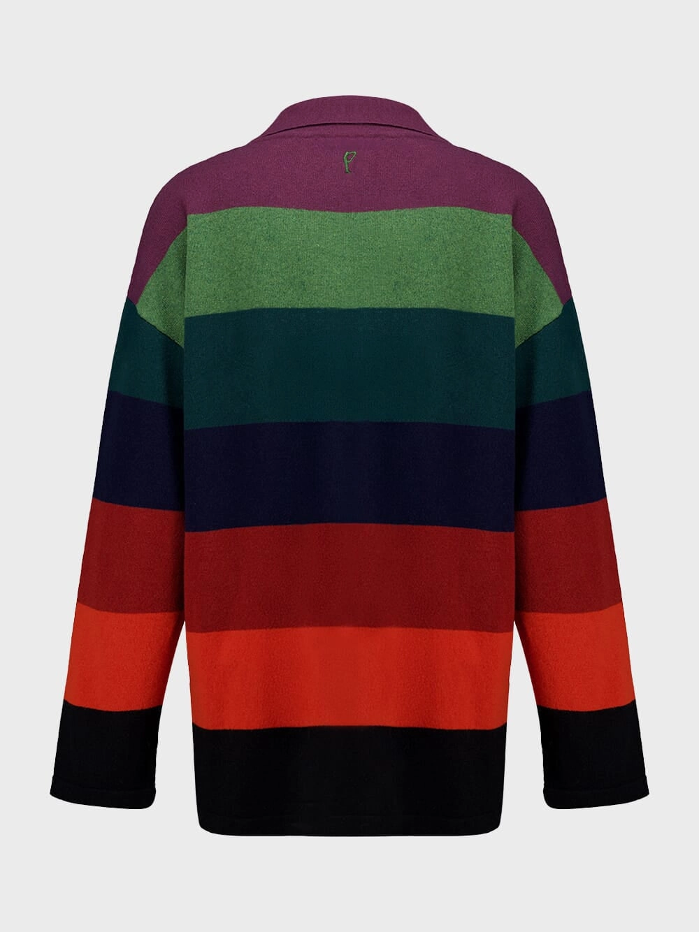 Jane Multicoloured Stripes Knitted V-Neck Top