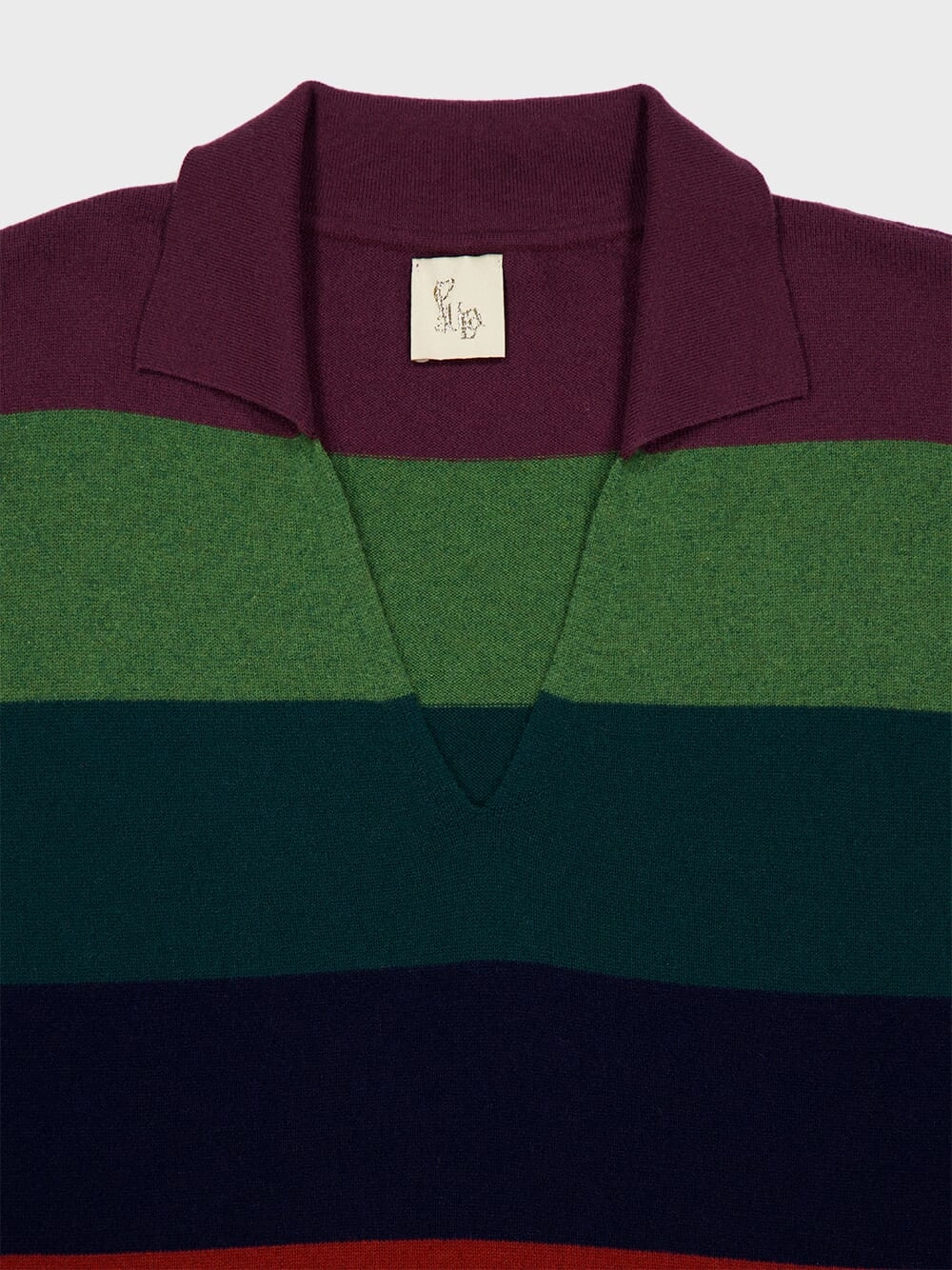 Jane Multicoloured Stripes Knitted V-Neck Top
