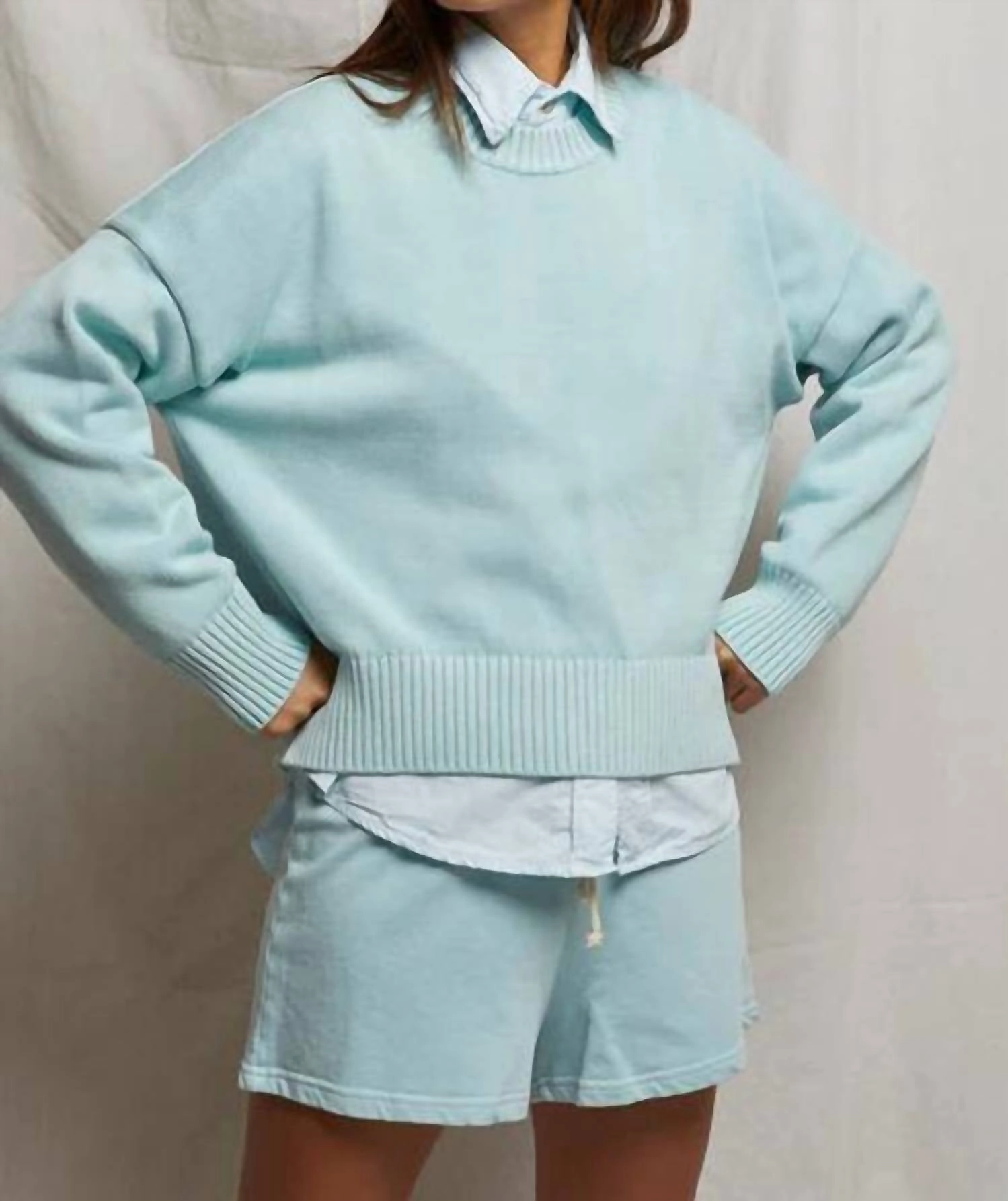 Janet Sweater In Iced Aqua