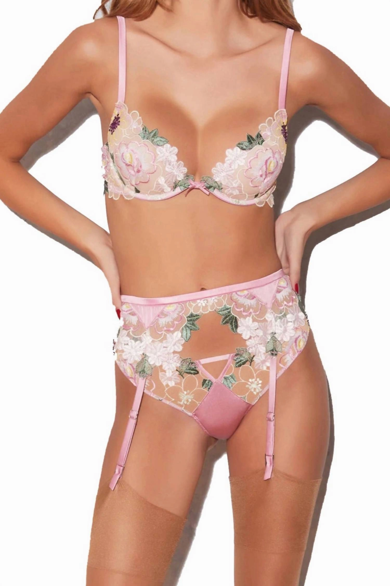 Jardin Embroidery Demi Bra In Bisou