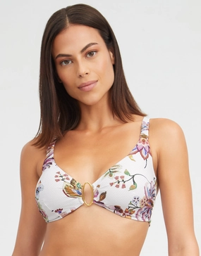 Jasmine Underwired Bikini Top - White Floral Swim Womens - beachwear discount