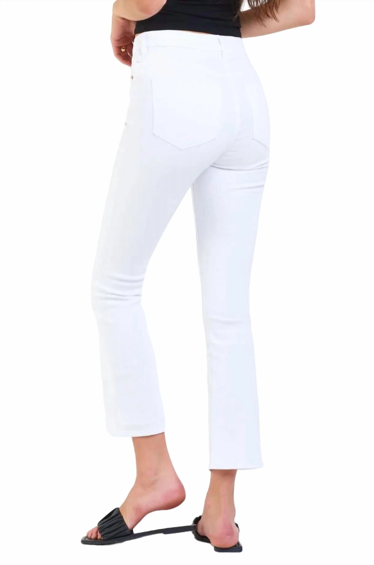 Jeanne Super High Rise Flare Jeans In White