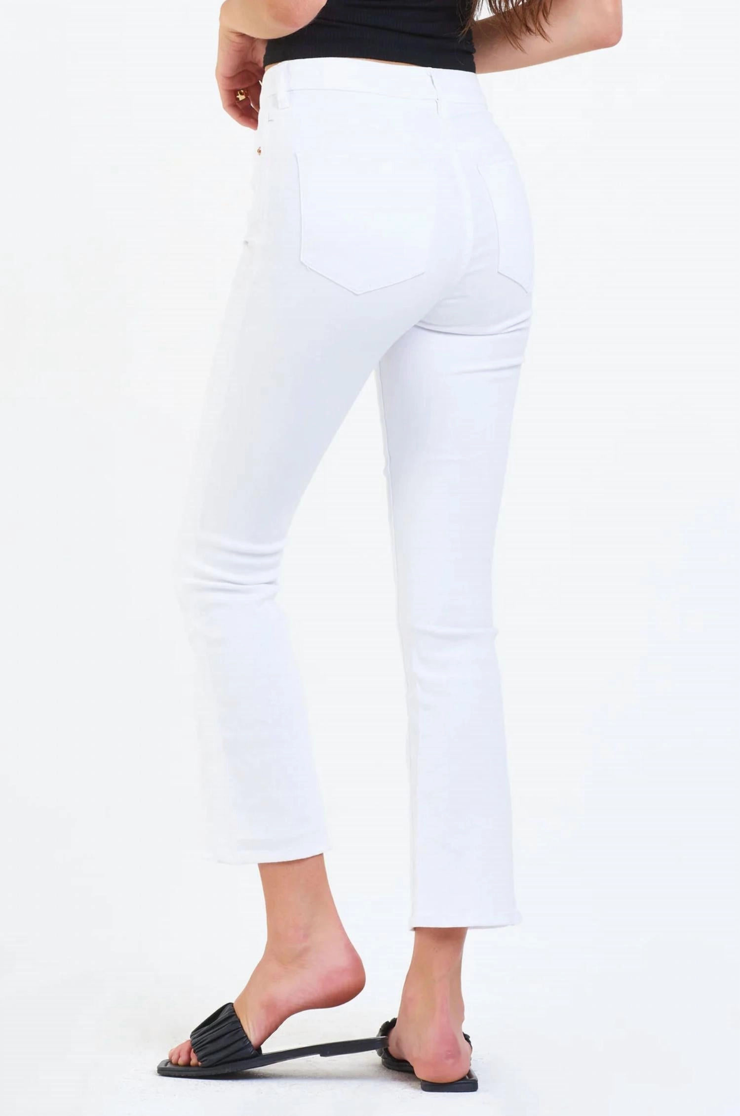Jenna Cropped Flare Jeans In White
