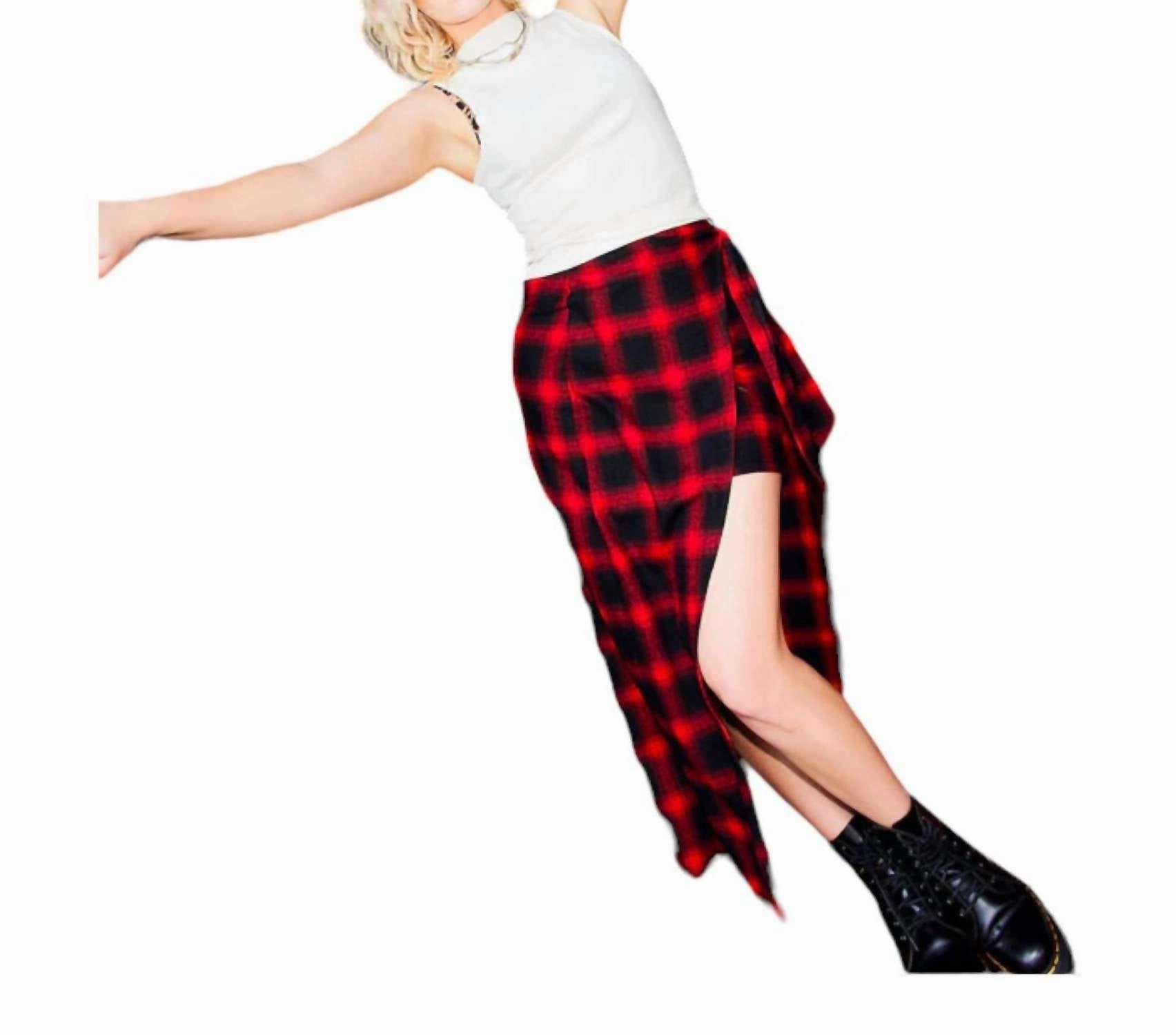 Jet Wrap Skirt In Sunset Plaid