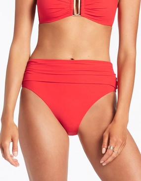 Jetset Fold Down Bikini Pant - Cherry Swim Womens - crochet bikinis sale