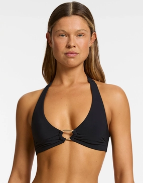 Jetset Lien Triangle Bikini Top - Black Swim Womens - beachwear discount
