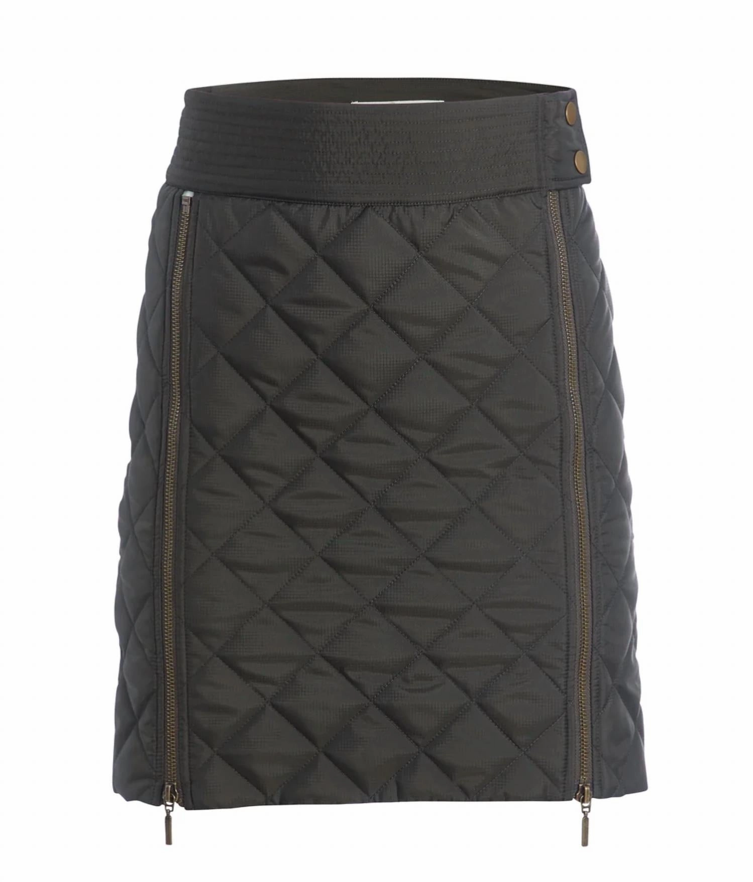 Jette Quilted Mini Skirt In Army